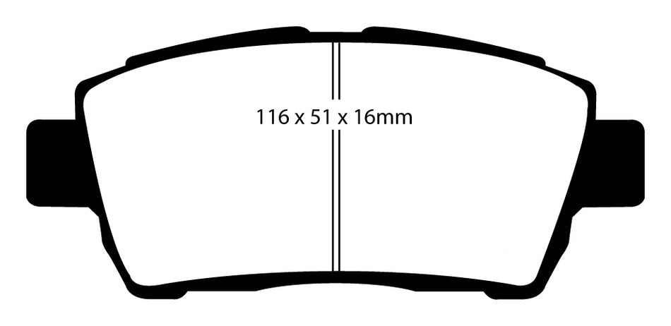 EBC Blackstuff Bremsbeläge Vorderachse DP1295 mit R90 für Toyota Prius 45413 (53kw/ 72PS) Baujahr: 05/00-01/04 mit HSN TSN: 5013 429