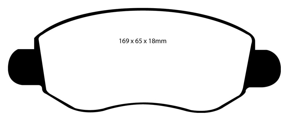 EBC Blackstuff Bremsbeläge Vorderachse DP1297 mit R90 für Ford Transit 5 2.0 DI (55kw/ 75PS) Baujahr: 08/00- mit HSN TSN: 8566 040