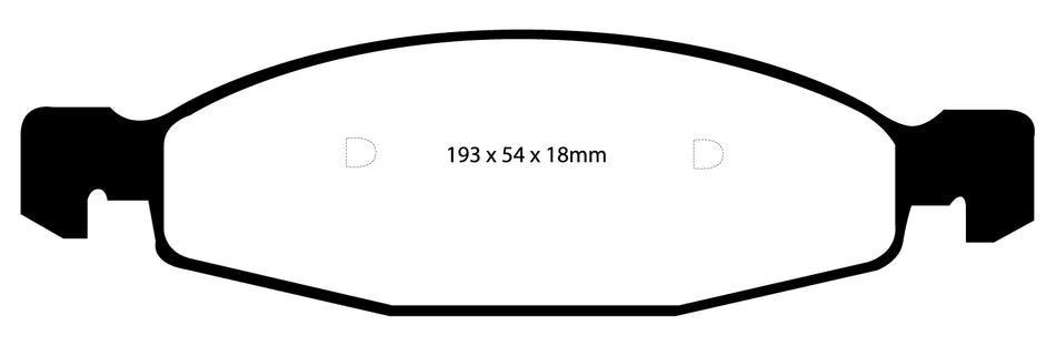 EBC Yellowstuff Bremsbeläge Vorderachse DP41312R ohne R90 für Jeep Grand Cherokee 2 3.1 TD (103kw/ 140PS) Baujahr: 04/99- mit HSN TSN: 1004 510