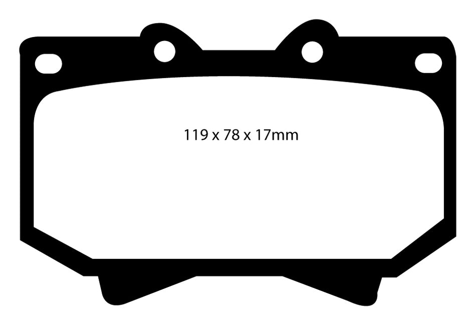 EBC Bluestuff NDX Bremsbeläge Vorderachse DP51319NDX mit R90 für Toyota Land Cruiser 100 45477 (175kw/ 238PS) Baujahr: 02/02-08/07 mit HSN TSN: 5013 466
