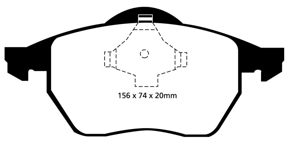 EBC Blackstuff Bremsbeläge Vorderachse DP1324 mit R90 für Audi A4 45384 (120kw/ 163PS) Baujahr: 08/97-11/00 mit HSN TSN: 0588 665