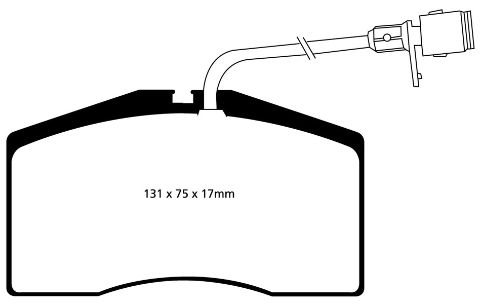 EBC Redstuff Bremsbeläge Vorderachse DP31327C mit R90 für Audi A8 6.0 W12 quattro (309kw/ 420PS) Baujahr: 01/01-09/02 mit HSN TSN: 0588 744