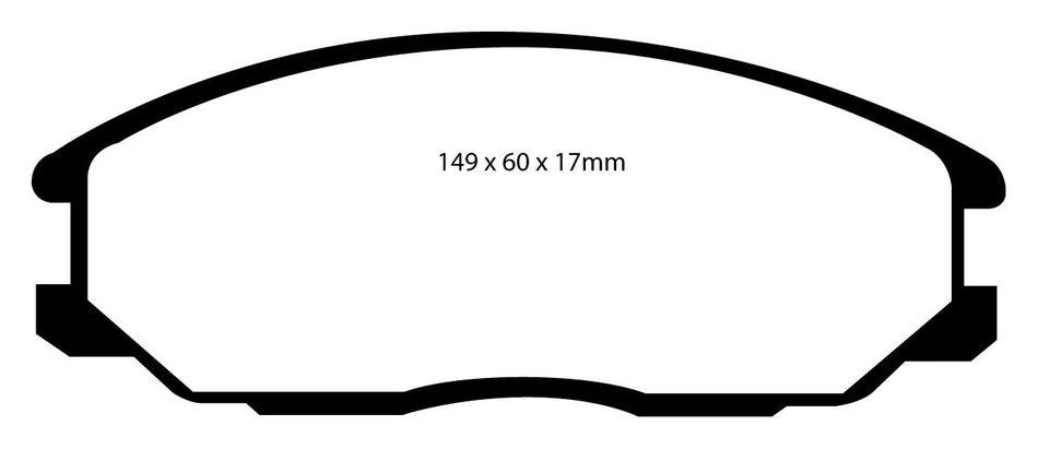 EBC Yellowstuff Bremsbeläge Vorderachse DP41332R ohne R90 für Hyundai Santa Fe 1 2.0 (99kw/ 135PS) Baujahr: 08/01-03/06 mit HSN TSN: 8252 411