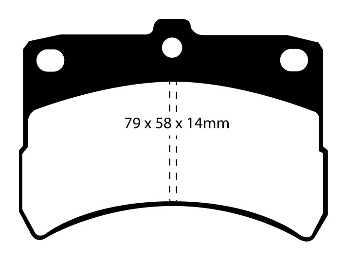 EBC Blackstuff Bremsbeläge Vorderachse DP1335 mit R90 für Daihatsu Cuore 6 1.0i (41kw/ 56PS) Baujahr: 10/98-05/03 mit HSN TSN: 7111 365