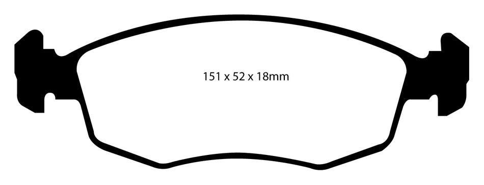 EBC Blackstuff Bremsbeläge Vorderachse DP1337 mit R90 für Fiat Punto 2 1.8 130 HGT (96kw/ 130PS) Baujahr: 09/99- mit HSN TSN: 4136 536