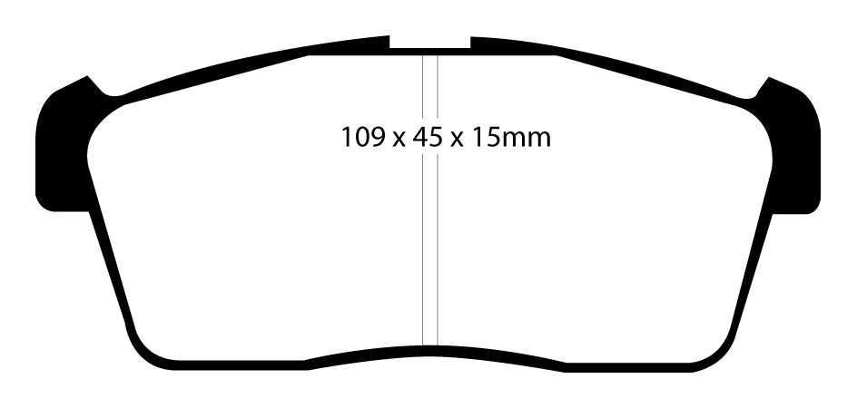 EBC Yellowstuff Bremsbeläge Vorderachse DP41344R ohne R90 für Daihatsu Copen 45352 (64kw/ 87PS) Baujahr: 03/06- mit HSN TSN: 7111 AAB