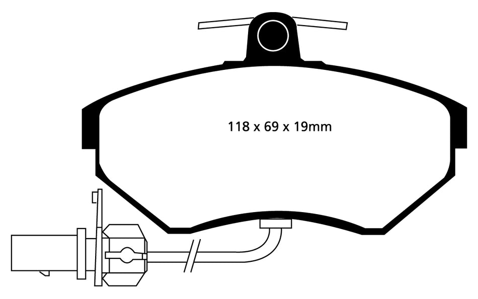 EBC Blackstuff Bremsbeläge Vorderachse DP1351 mit R90 für VW Passat 4 1.9 TDI (81kw/ 110PS) Baujahr: 10/96-11/00 mit HSN TSN: 0603 344