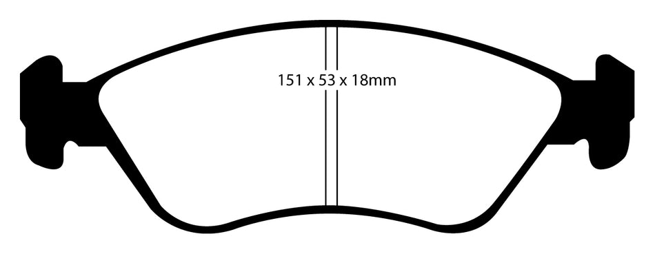 EBC Blackstuff Bremsbeläge Vorderachse DP1356 mit R90 für Kia Clarus 2.0i 16V (98kw/ 133PS) Baujahr: 07/96- mit HSN TSN: 8253 307