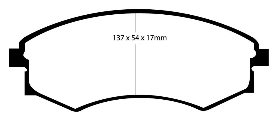 EBC Redstuff Bremsbeläge Vorderachse DP31358C ohne R90 für Hyundai Lantra 2 1.8 16V (94kw/ 128PS) Baujahr: 02/96- mit HSN TSN: 8252 337