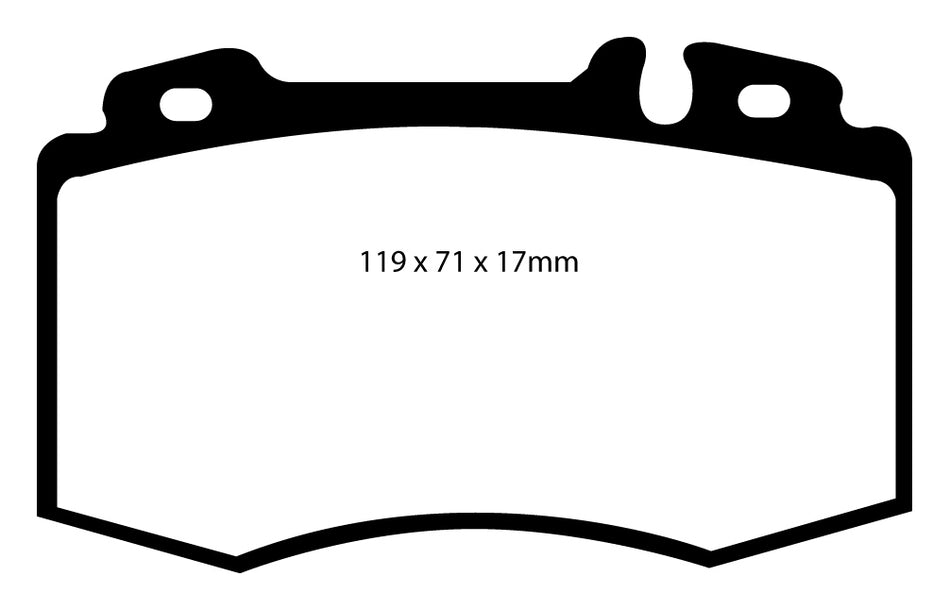 EBC Blackstuff Bremsbeläge Vorderachse DP1363 mit R90 für Mercedes-Benz C-Klasse C 350 (200kw/ 272PS) Baujahr: 01/05-08/07 mit HSN TSN: 0999 AKS