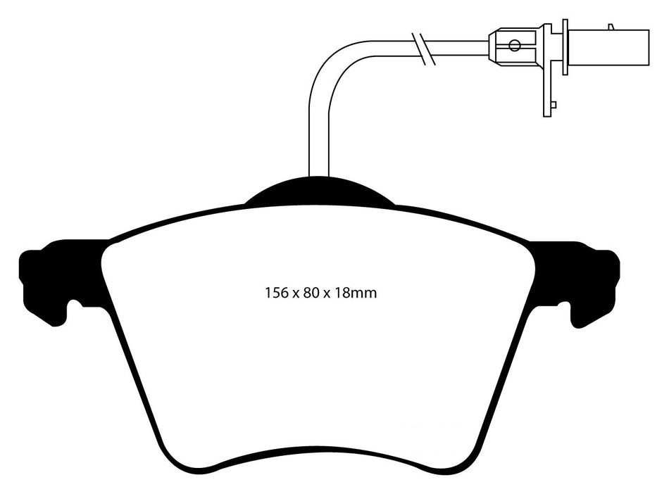 EBC Blackstuff Bremsbeläge Vorderachse DP1368 mit R90 für VW Sharan 2.0 LPG (85kw/ 115PS) Baujahr: 05/08- mit HSN TSN: 0603 ALH
