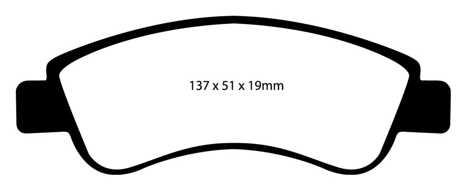 EBC Blackstuff Bremsbeläge Vorderachse DP1374 mit R90 für DS DS3 1.6 THP 165 (121kw/ 165PS) Baujahr: 07/15- mit HSN TSN: 3001 ASH