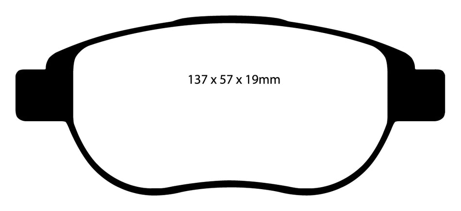 EBC Yellowstuff Bremsbeläge Vorderachse DP41375R mit R90 für Citroën C4 1.4 16V (65kw/ 88PS) Baujahr: 11/04- mit HSN TSN: 3001 848