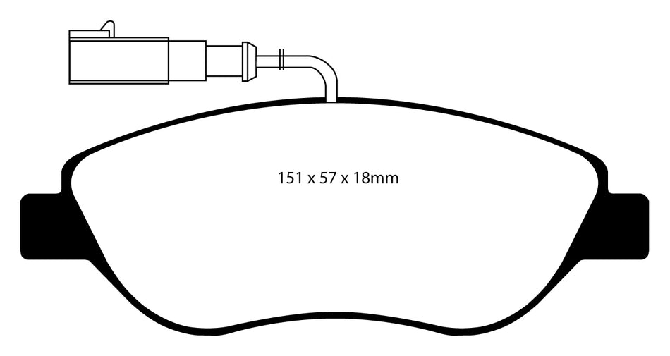 EBC Blackstuff Bremsbeläge Vorderachse DP1382 mit R90 für Fiat Stilo 1.9 JTD (103kw/ 140PS) Baujahr: 01/04-11/06 mit HSN TSN: 4136 569