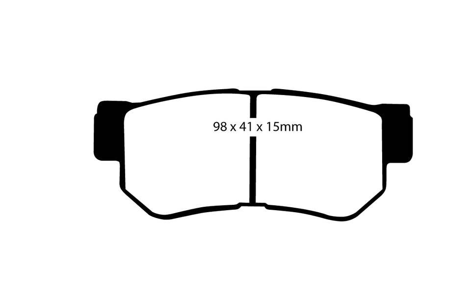 EBC Blackstuff Bremsbeläge Hinterachse DP1392 ohne R90 für Hyundai Sonata 5 2.0 VVTi GLS (106kw/ 144PS) Baujahr: 05/05- mit HSN TSN: 8252 AAO