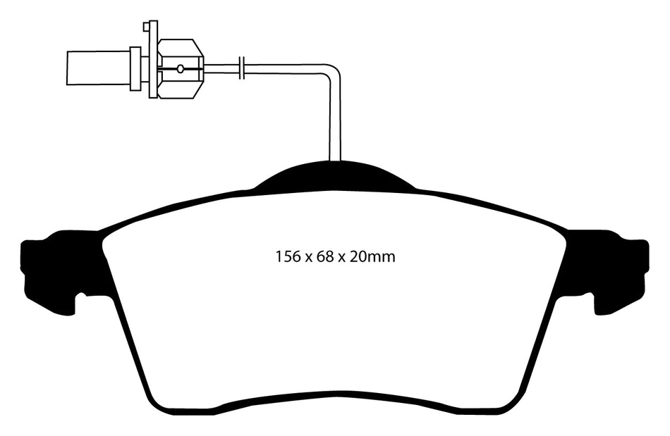 EBC Blackstuff Bremsbeläge Vorderachse DP1398 mit R90 für VW Transporter T4 2.5 TDI (111kw/ 151PS) Baujahr: 05/98-04/03 mit HSN TSN: 0603 458