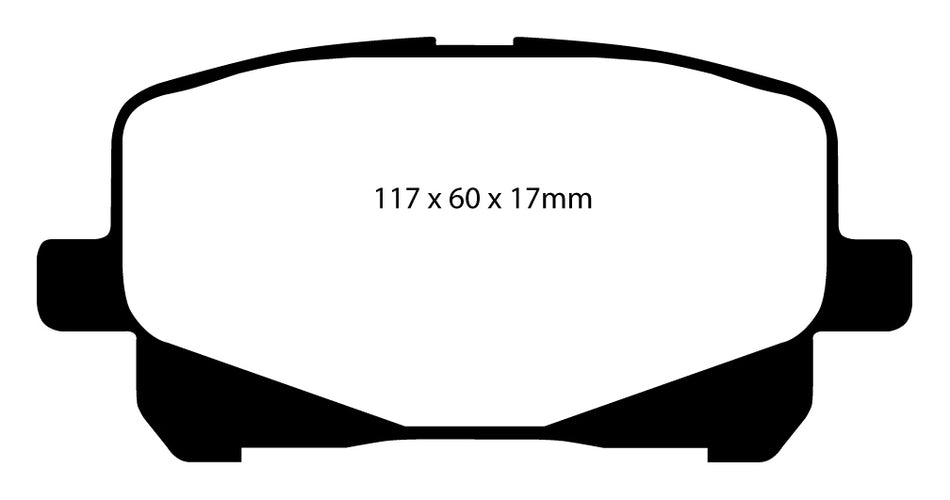 EBC Blackstuff Bremsbeläge Vorderachse DP1399 mit R90 für Toyota Previa 2 2.0 D-4D (85kw/ 116PS) Baujahr: 03/01- mit HSN TSN: 5048 012