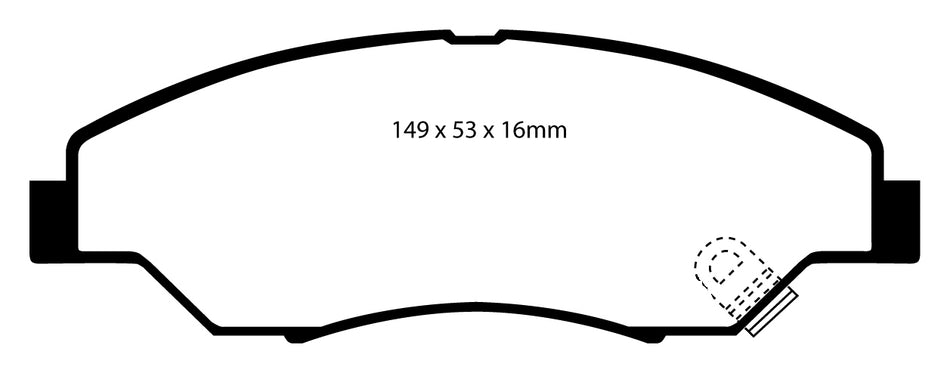 EBC Blackstuff Bremsbeläge Vorderachse DP1404 mit R90 für Kia Retona 2.0 TD (61kw/ 83PS) Baujahr: 06/99- mit HSN TSN: 8253 325