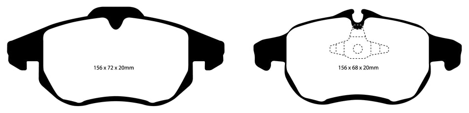 EBC Redstuff Bremsbeläge Vorderachse DP31414C mit R90 für Opel Vectra C GTS 1.8 16V (90kw/ 122PS) Baujahr: 08/02- mit HSN TSN: 0035 075