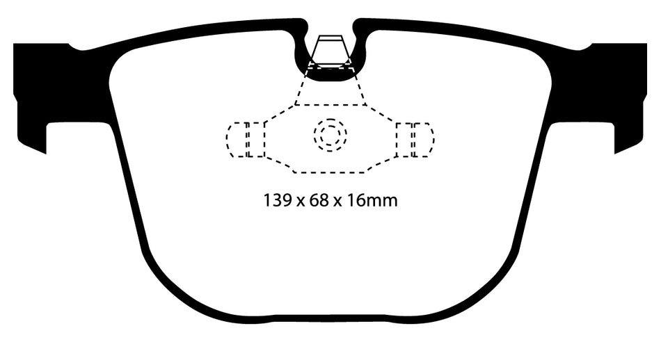 EBC RP1 Bremsbeläge Hinterachse DP81451RP1  für BMW 3 M3 (309kw/ 420PS) Baujahr: 03/07-12/11 mit HSN TSN: 7909 AAL