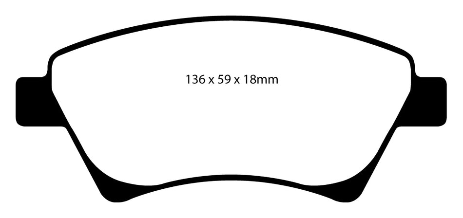 EBC Yellowstuff Bremsbeläge Vorderachse DP41468R ohne R90 für Renault Megane 2 Coupe-Cabrio 2.0 (99kw/ 135PS) Baujahr: 09/03- mit HSN TSN: 3333 AGL