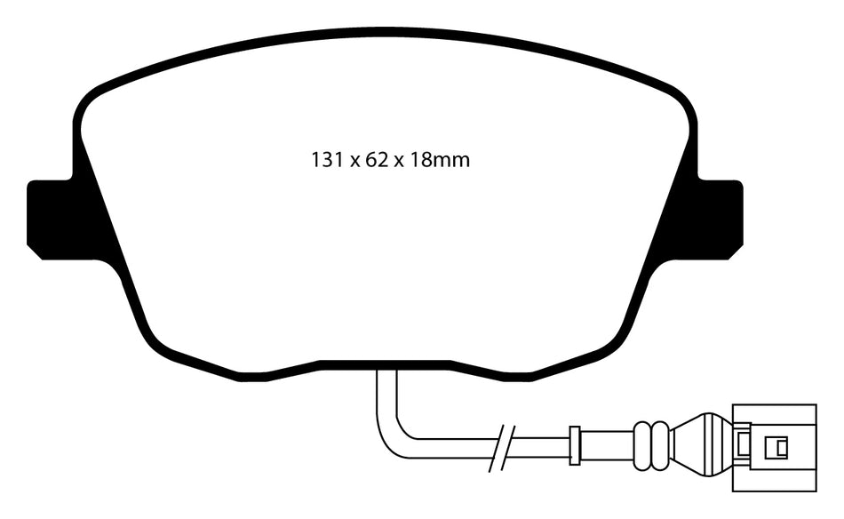 EBC Redstuff Bremsbeläge Vorderachse DP31479C mit R90 für Seat Cordoba 2 1.4 TDI (55kw/ 75PS) Baujahr: 10/02-12/05 mit HSN TSN: 7593 ACE