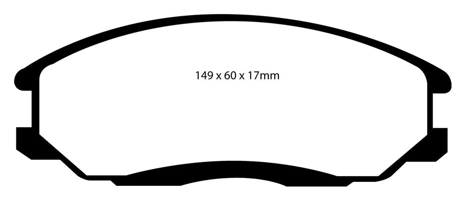 EBC Greenstuff 2000 Bremsbeläge Vorderachse DP21480 ohne R90 für Hyundai Trajet 2.7 V6 (127kw/ 173PS) Baujahr: 09/00- mit HSN TSN: 8252 ABM