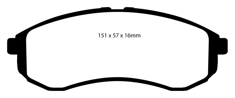 EBC Yellowstuff Bremsbeläge Vorderachse DP41481R ohne R90 für Mitsubishi L 200 (2) 2.5 TD 4WD (98kw/ 133PS) Baujahr: 08/03-