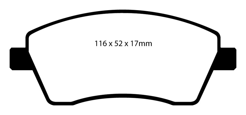 EBC Blackstuff Bremsbeläge Vorderachse DP1485 mit R90 für Mercedes-Benz CITAN Kasten 108 CDI (55kw/ 75PS) Baujahr: 11/12- mit HSN TSN: 1313 CUK
