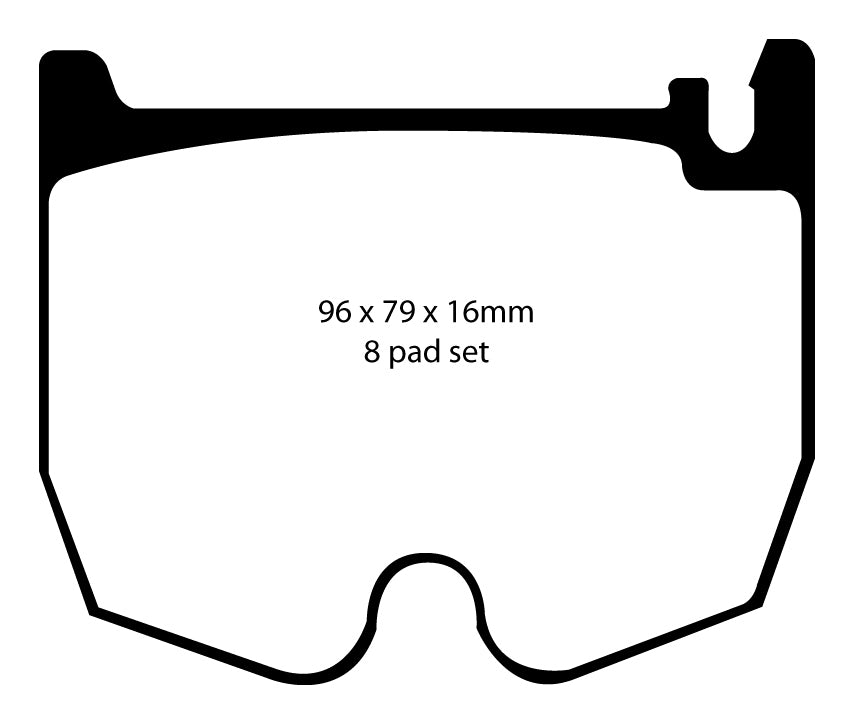 EBC Yellowstuff Bremsbeläge Vorderachse DP41486R mit R90 für Mercedes-Benz E-Klasse E 55 T AMG Kompressor (211.276) (350kw/ 476PS) Baujahr: 07/03-07/09 mit HSN TSN: 0710 946