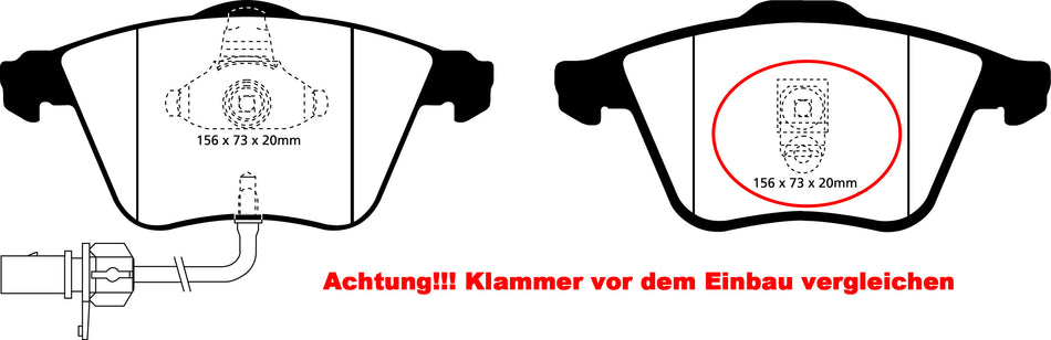 EBC Greenstuff 2000 Bremsbeläge Vorderachse DP21510 mit R90 für EBC SR-Bremsbeläge  1.9 TDI (81kw/ 110PS) Baujahr: 02/97-01/05 mit HSN TSN: 0588 647