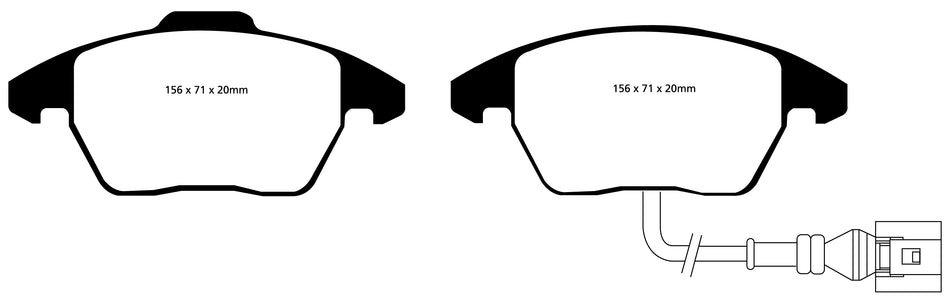 EBC Redstuff Bremsbeläge Vorderachse DP31517C mit R90 für VW Passat 2.0 TSI (155kw/ 210PS) Baujahr: 11/10- mit HSN TSN: 0603 AYA