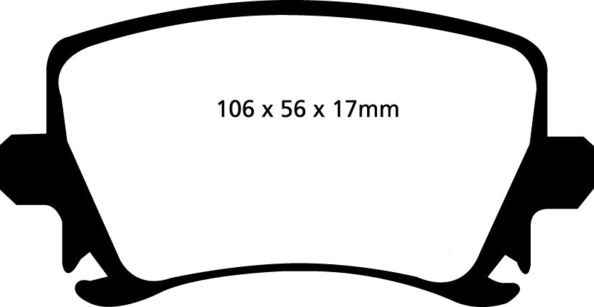 EBC Blackstuff Bremsbeläge Hinterachse DP1518 mit R90 für EBC RP-Bremsbeläge  3.2 FSI (188kw/ 255PS) Baujahr: 01/05-06/08 mit HSN TSN: 0588 ADB