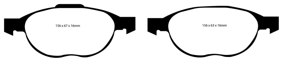 EBC Blackstuff Bremsbeläge Vorderachse DP1524 mit R90 für Mazda 5 2.0 (107kw/ 146PS) Baujahr: 03/05- mit HSN TSN: 7118 531