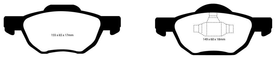 EBC Bluestuff NDX Bremsbeläge Vorderachse DP51525NDX mit R90 für Honda Accord 7 2.0 (CL7) (114kw/ 155PS) Baujahr: 02/03-05/08 mit HSN TSN: 7100 535