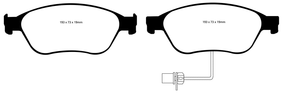 EBC Redstuff Bremsbeläge Vorderachse DP31535C mit R90 für VW Phaeton 3.6 V6 4Motion (206kw/ 280PS) Baujahr: 11/08- mit HSN TSN: 0603 AOC