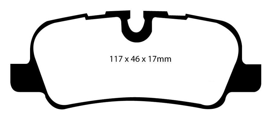 EBC Blackstuff Bremsbeläge Hinterachse DP1542 mit R90 für Land Rover Discovery 4 3.0 SDV6 (188kw/ 256PS) Baujahr: 81-88 mit HSN TSN: 2143 ABU