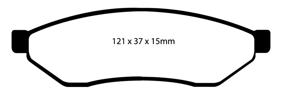 EBC Blackstuff Bremsbeläge Hinterachse DP1546 mit R90 für Chevrolet Evanda 2.0 (96kw/ 131PS) Baujahr: 03/05- mit HSN TSN: 8260 020