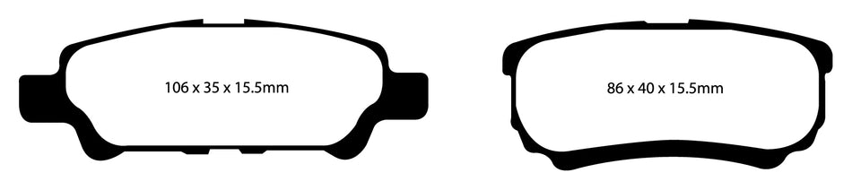 EBC Yellowstuff Bremsbeläge Hinterachse DP41563R ohne R90 für Dodge (USA) Avenger 45384 Baujahr: 2010-2014