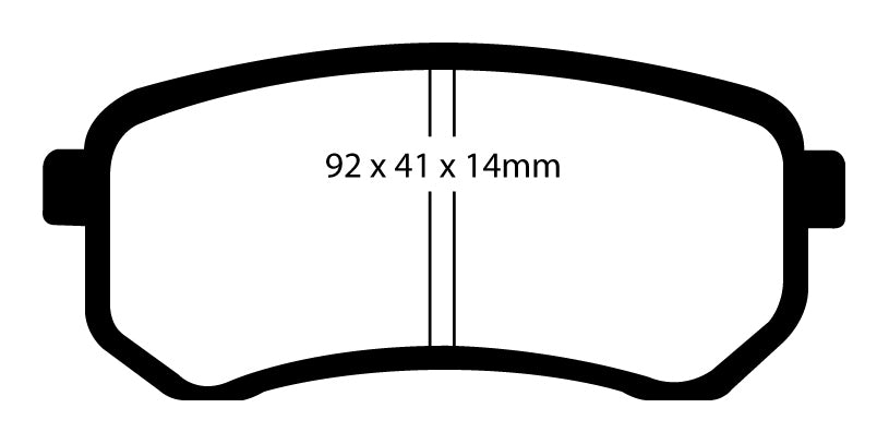 EBC Blackstuff Bremsbeläge Hinterachse DP1567 mit R90 für Hyundai i10 45323 (57kw/ 78PS) Baujahr: 11/08- mit HSN TSN: 8357 AAG