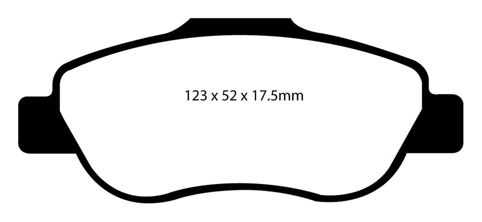 EBC Greenstuff 2000 Bremsbeläge Vorderachse DP21573 ohne R90 für Fiat Panda 2 1.2 4x4 (44kw/ 60PS) Baujahr: 10/04- mit HSN TSN: 4136 ALB