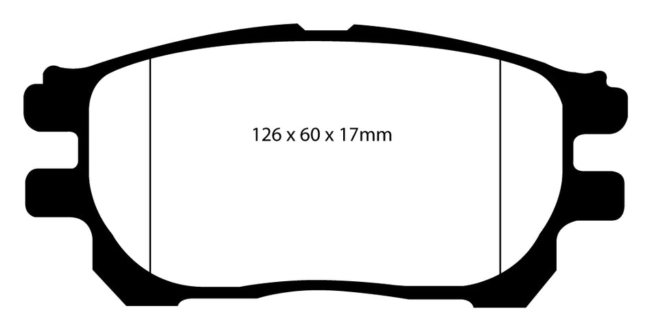 EBC Blackstuff Bremsbeläge Vorderachse DP1585 mit R90 für Toyota Previa 2 2.4 16V (115kw/ 156PS) Baujahr: 08/00- mit HSN TSN: 5048 011