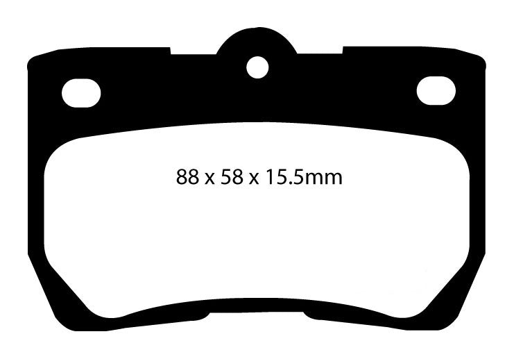 EBC Blackstuff Bremsbeläge Hinterachse DP1586 mit R90 für Lexus GS (3) 430 , 4.3 (208kw/ 283PS) Baujahr: 04/05-11/11 mit HSN TSN: 5013 ACR