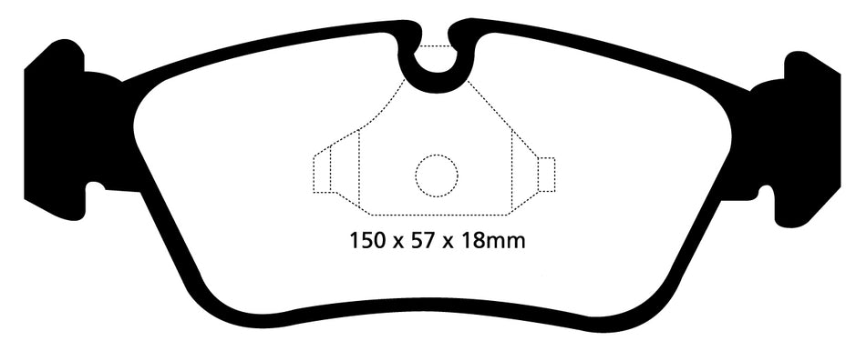 EBC Blackstuff Bremsbeläge Vorderachse DP1587 mit R90 für EBC Hitzeschutzplatten  318d (90kw/ 122PS) Baujahr: 09/05-12/11 mit HSN TSN: 0005 ADU