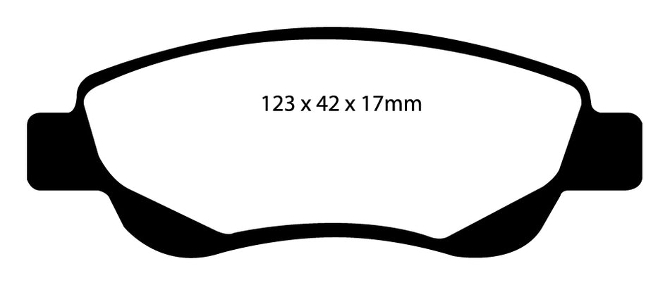 EBC Blackstuff Bremsbeläge Vorderachse DP1597 mit R90 für Toyota Aygo 1.4 HDi (40kw/ 54PS) Baujahr: 07/05-08/10 mit HSN TSN: 5013 AAF