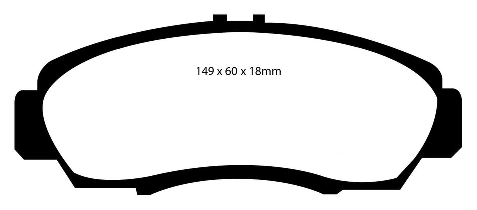 EBC Yellowstuff Bremsbeläge Vorderachse DP41610R ohne R90 für Honda Legend 3 3.5i 24V (151kw/ 205PS) Baujahr: 02/96- mit HSN TSN: 7100 505