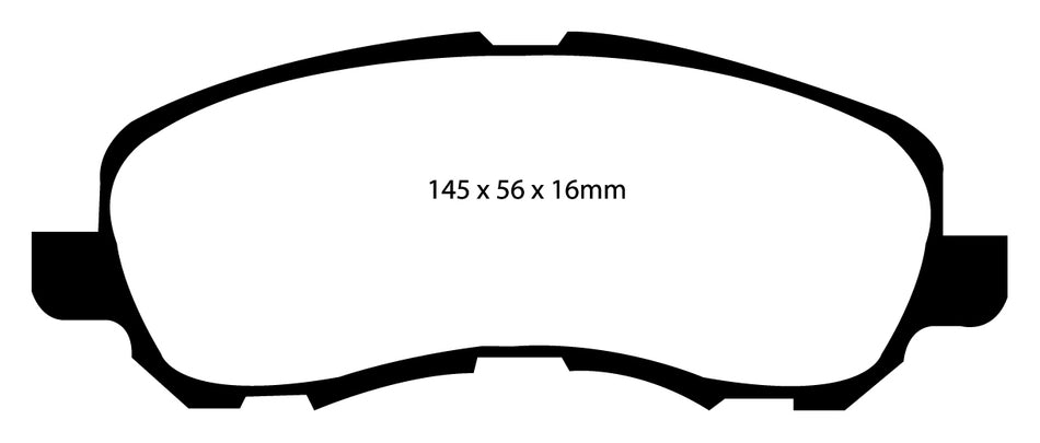 EBC Yellowstuff Bremsbeläge Vorderachse DP41614R ohne R90 für Mitsubishi Lancer 2.0 (CS9A) (99kw/ 135PS) Baujahr: 12/03- mit HSN TSN: 7107 AAG