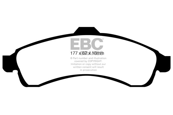 EBC Yellowstuff Bremsbeläge Vorderachse DP41618R ohne R90 für GMC Envoy 45356 Baujahr: 45414