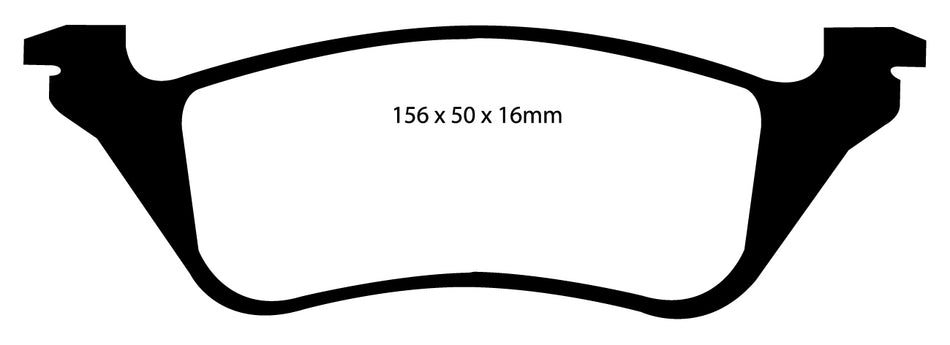 EBC Blackstuff Bremsbeläge Hinterachse DP1629 mit R90 für Chrysler Voyager 4 45384 (108kw/ 147PS) Baujahr: 02/00- mit HSN TSN: 1004 531