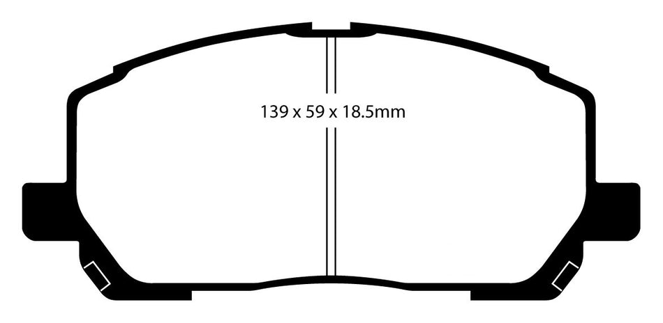 EBC Greenstuff 6000 Bremsbeläge Vorderachse DP61634 ohne R90 für Lexus RX (4) 300 AWD (AGL25_) (175kw/ 238PS) Baujahr: 12/17- mit HSN TSN: 5013 AMD